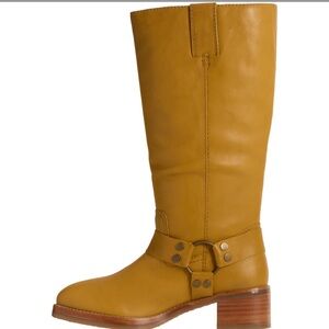 FRYE Camryn Tall Harness Boots Banana Size 9.5